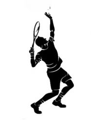 Наклейка на авто Male Tennis Player Car Sticker black