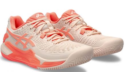 Тенісні кросівки жіночі Asics Gel-Resolution 9 Грунт pearl pink/sun coral