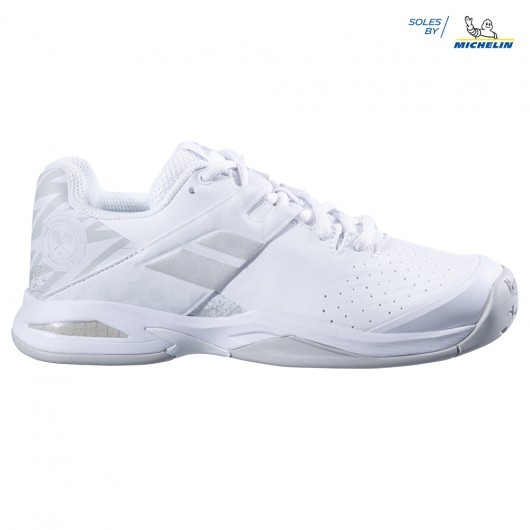 Детские теннисные кроссовки Babolat Propulse All Court Wimbledon Junior white/silver