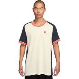 Тенісна футболка чоловіча Nike Court Heritage Logo T-Shirt sail/dark obsidian