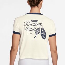 Футболка женская Nike Tee Heritage Racquet Ringer T-Shirt  sail/midnight navy