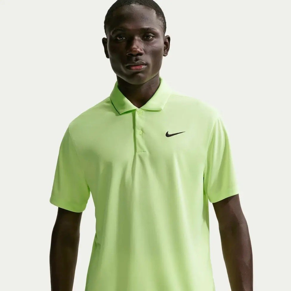 Тенісна футболка чоловіча Nike Court Solid Polo light liquid lime/black