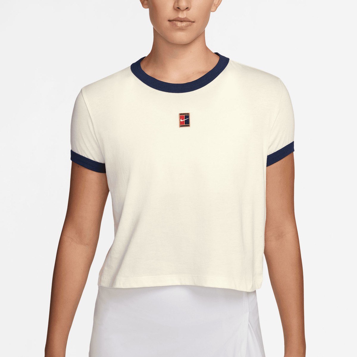 Футболка женская Nike Tee Heritage Racquet Ringer T-Shirt  sail/midnight navy