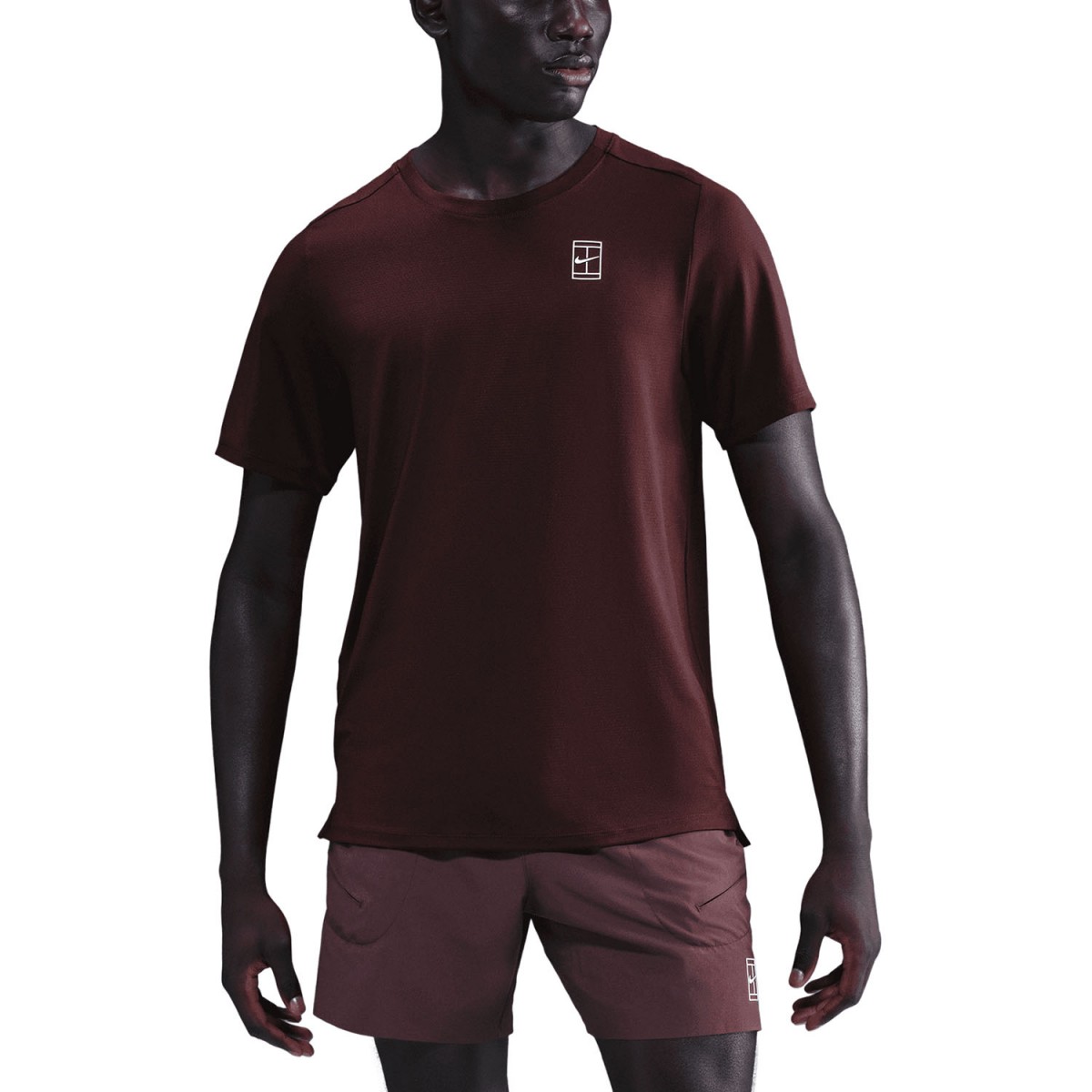 Теннисная футболка мужская Nike Court Advantage T-Shirt burgundy crash/white