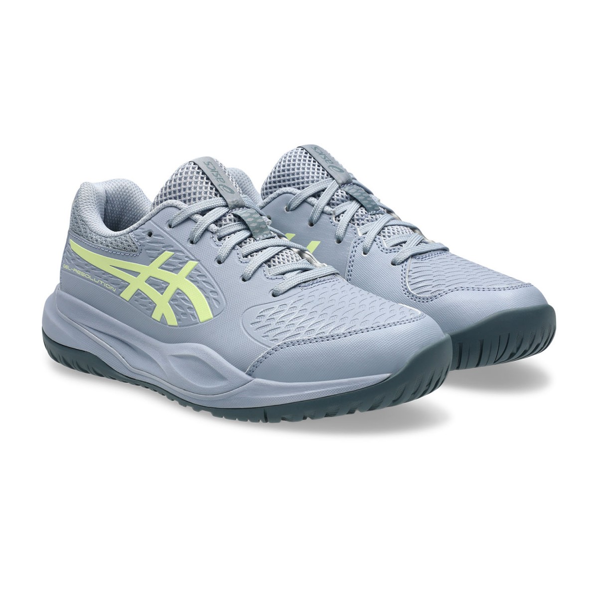 Дитячі тенісні кросівки Asics Gel-Resolution X GS grey blue/pistachio