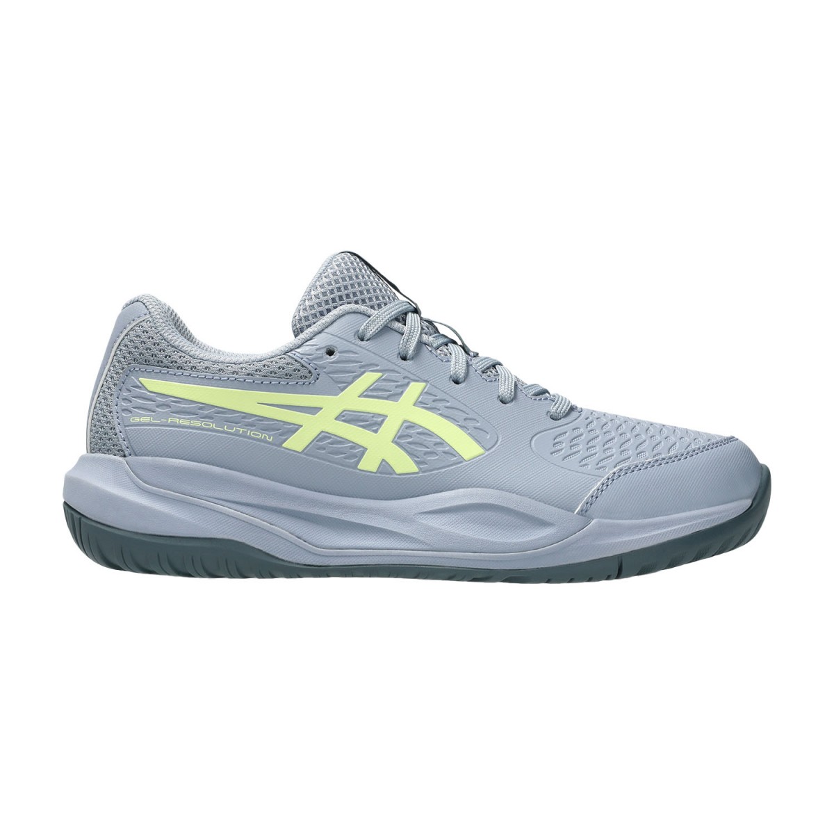 Дитячі тенісні кросівки Asics Gel-Resolution X GS grey blue/pistachio