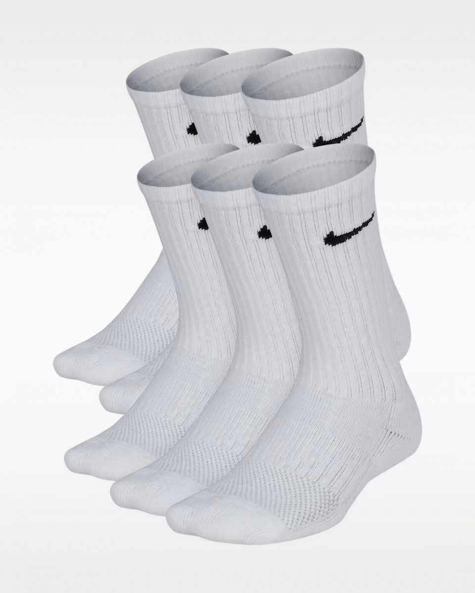 Шкарпетки дитячі Nike Everyday Cushioned Crew Junior 6-pack white/black
