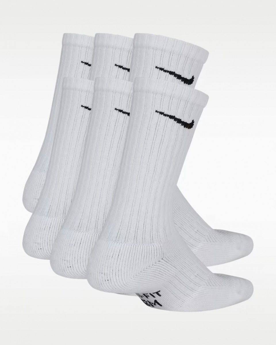 Шкарпетки дитячі Nike Everyday Cushioned Crew Junior 6-pack white/black