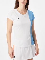 Теннисная футболка женская Babolat Play Cap Sleeve Top Women white / blue