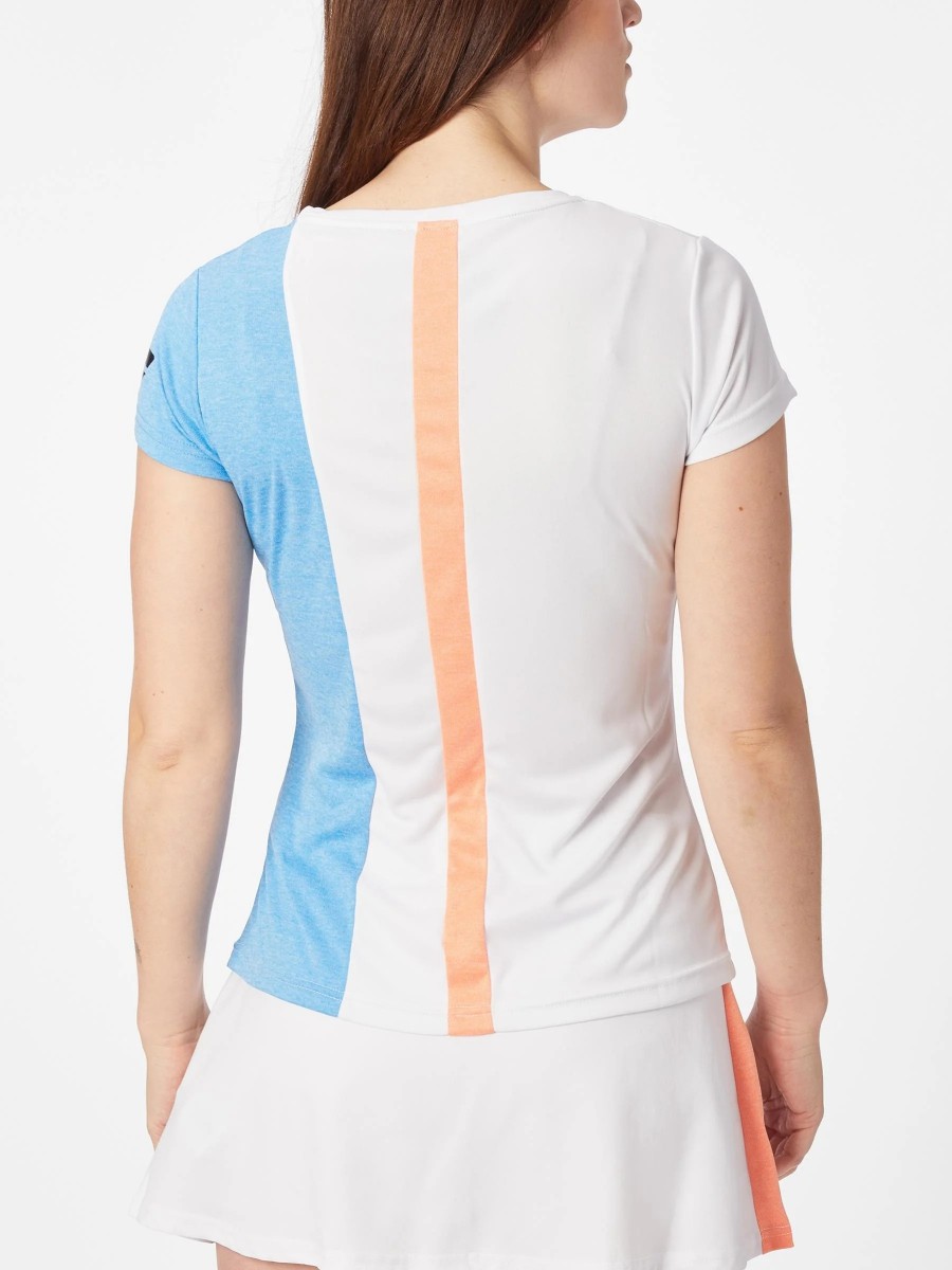 Тенісна футболка жіноча Babolat Play Cap Sleeve Top Women white / blue