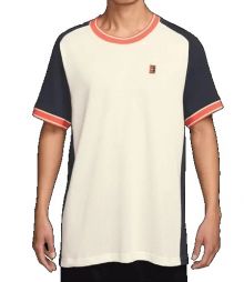 Тенісна футболка чоловіча Nike Court Heritage Logo T-Shirt sail/dark obsidian