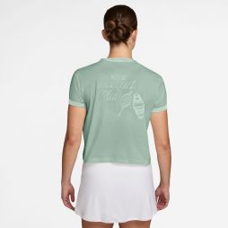 Футболка жіноча Nike Tee Heritage Racquet Ringer T-Shirt steam/barely green