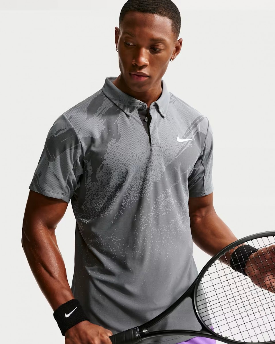 Теннисная футболка мужская Nike Court Dri-Fit Advantage Slam Polo RG antracite/cool grey/white