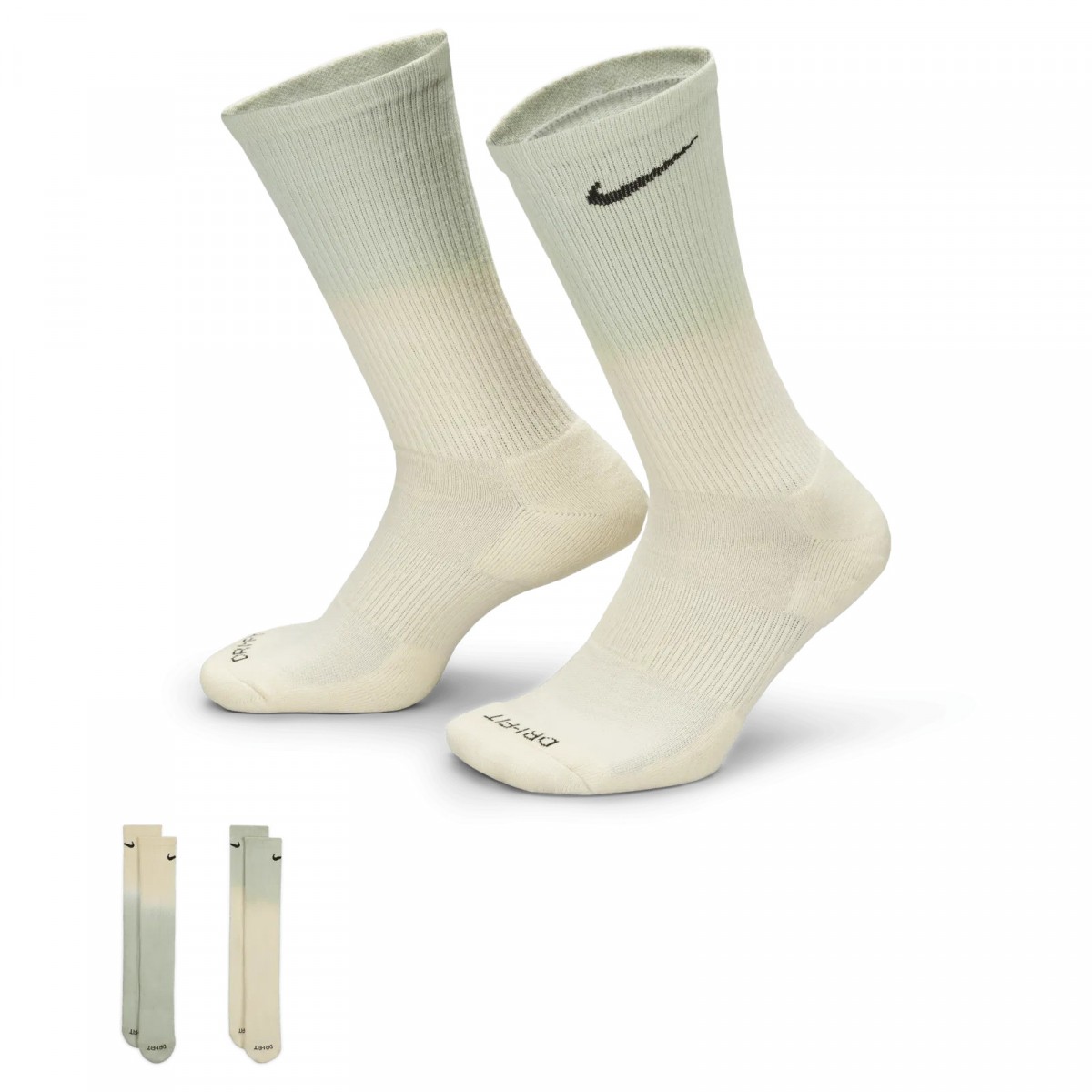 Nike Everyday Plus Cushioned Crew 2-pack beige/green