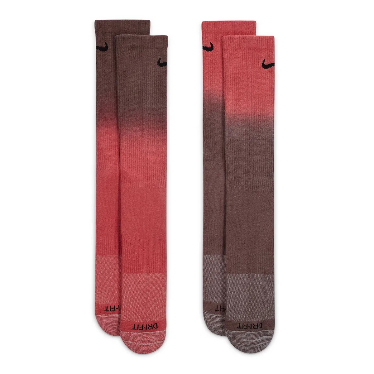 Nike Everyday Plus Cushioned Crew 2-pack bordo/brown