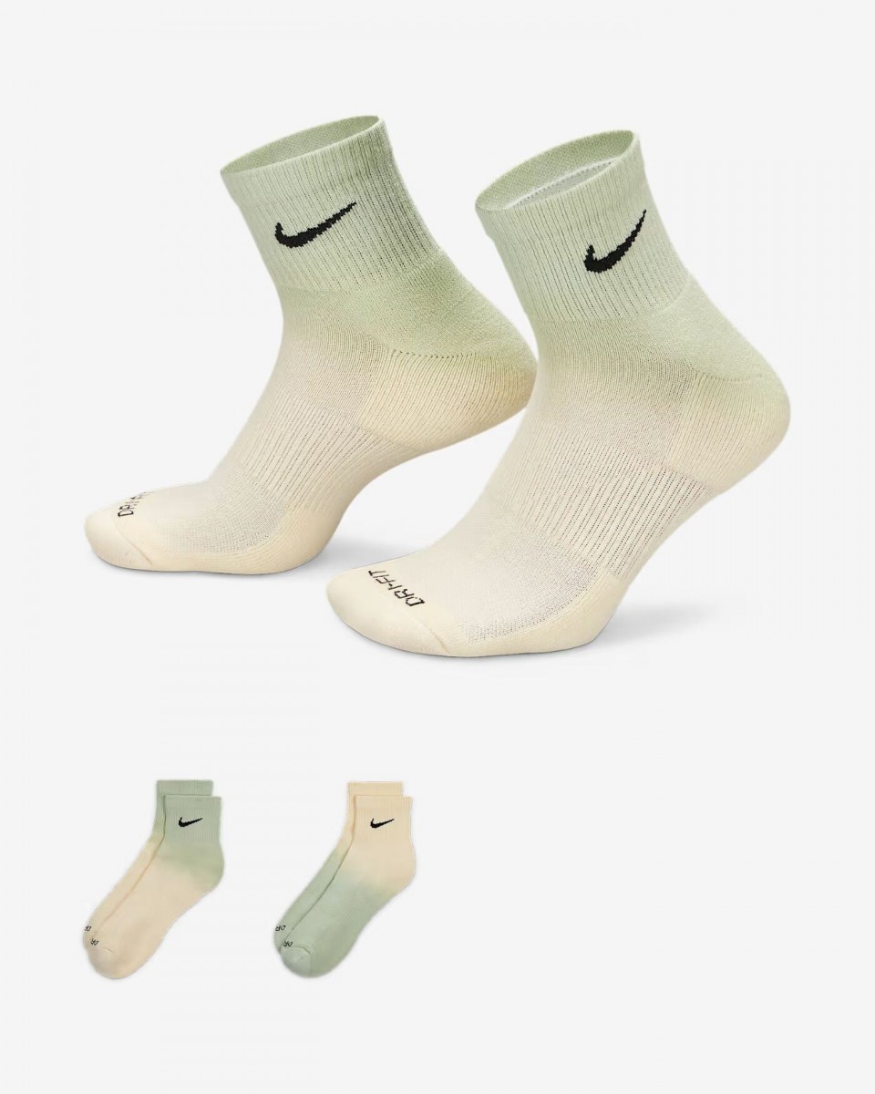 Nike Everyday Plus Cushioned Ankle 2-pack beige/green