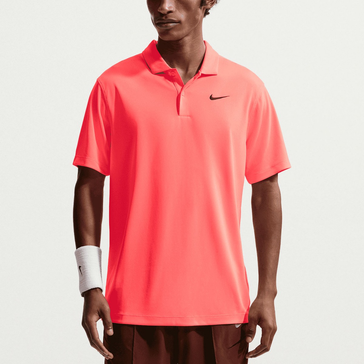 Тенісна футболка чоловіча Nike Court Solid Polo hot lava/black