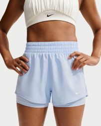 Теннисные шорты женские Nike One Shorts hydrogen blue/white