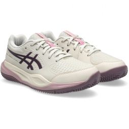 Дитячі тенісні кросівки Asics Gel-Resolution X GS ГРУНТ soft oat/dark aubergine
