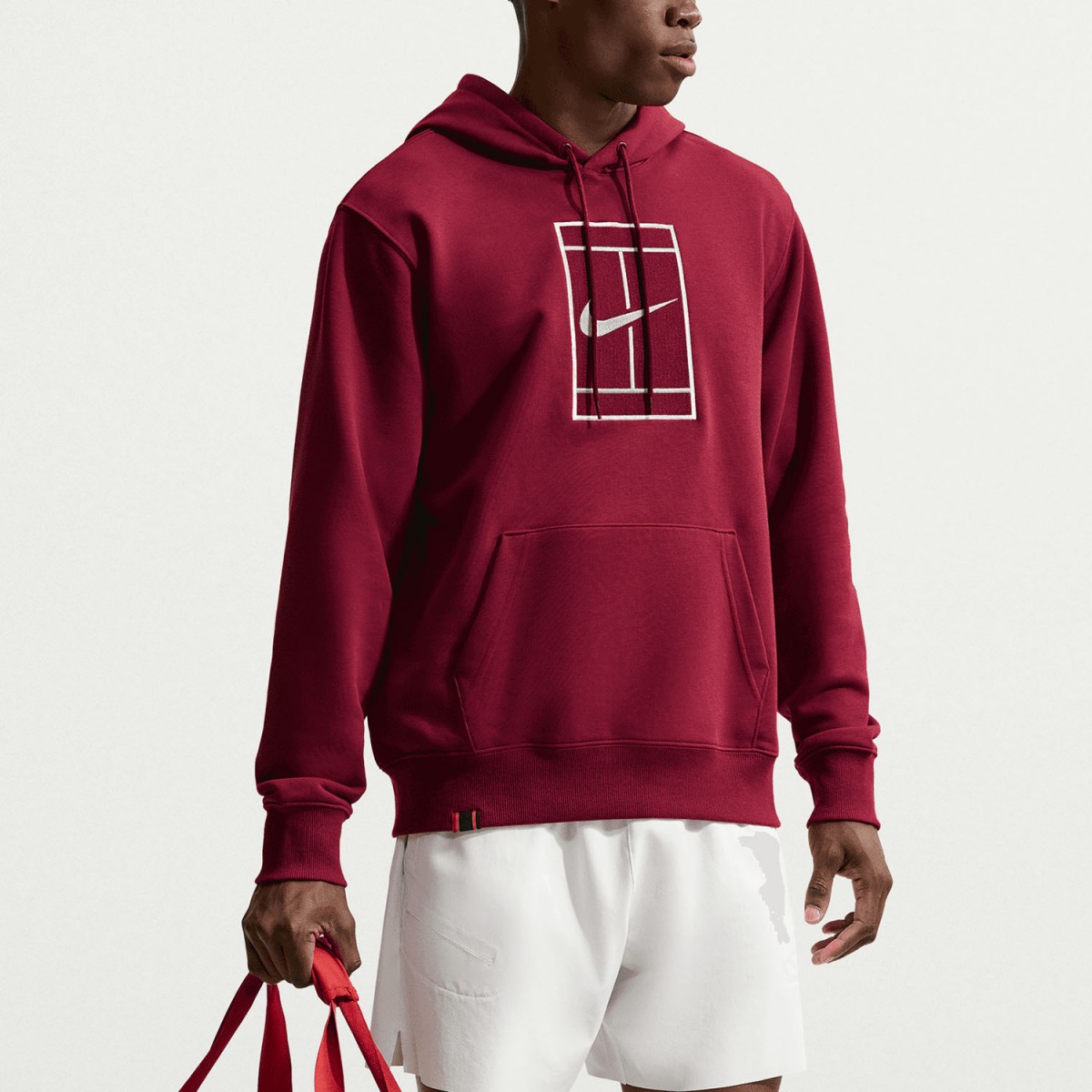 Худі чоловіче Nike Court Dri-Fit FLC Tennis Hoodie team read/pale ivory