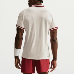 Тенісна футболка чоловіча Nike Court Aero-Fit Advantage Slam Tenis Polo NY pale ivory/team red