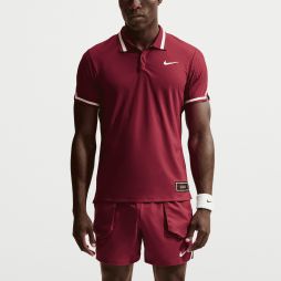 Тенісна футболка чоловіча Nike Court Aero-Fit Advantage Slam Tenis Polo NY team red/pale ivory
