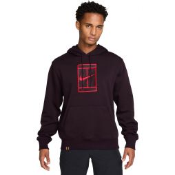 Худі чоловіче Nike Court Dri-Fit FLC Tennis Hoodie burgundy ash/bright crimson